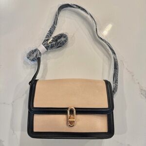 Elegant Beige and Black Women's Bag - Jules Kae - Vegan leather